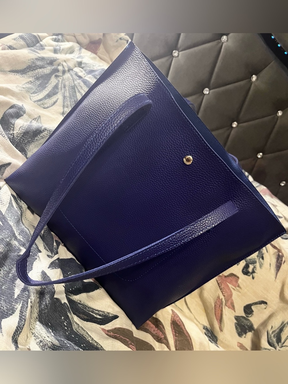 Faux Leather Tote Handbag